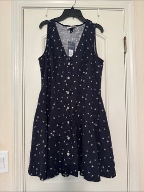 Universal Thread Black Floral Button-Front Mini Dress